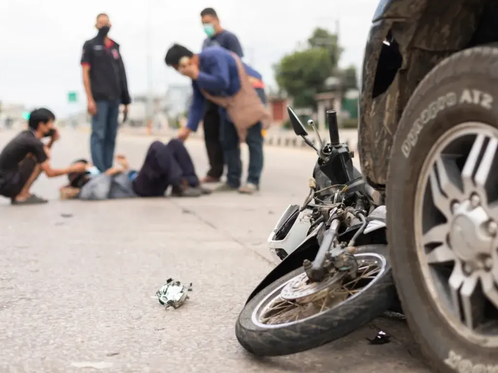 a motorcycle accident with a car